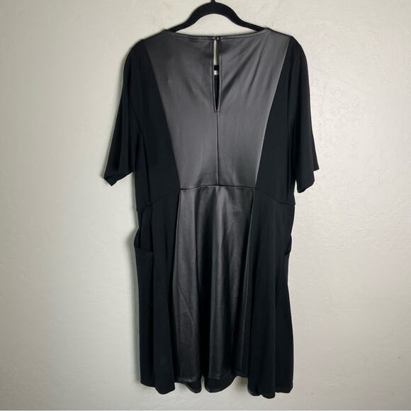 Torrid Black Faux Leather Dress Skater Dress Luxe Ponte Coated Black 2X NWT - Picture 7 of 16